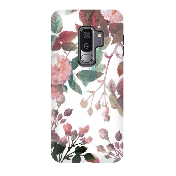 Galaxy S9 plus StrongFit Watercolor painted roses - autumnal colors by Oana 