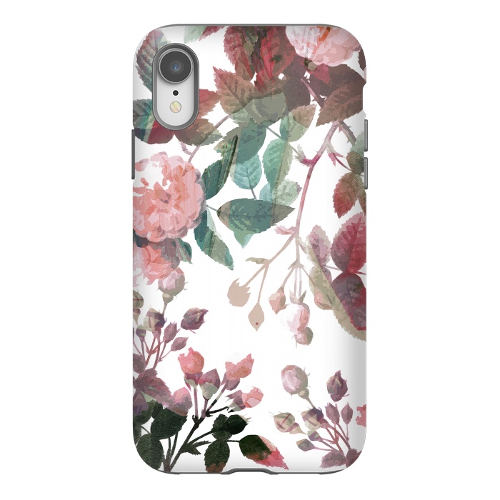 iPhone Xr StrongFit Watercolor painted roses - autumnal colors by Oana 