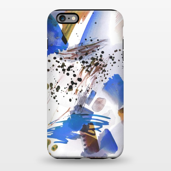 iPhone 6/6s plus StrongFit Blue beige watercolor paint splatter by Oana 