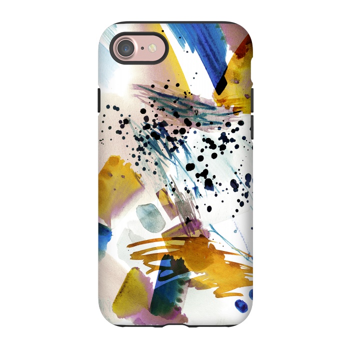 iPhone 7 StrongFit Colorful watercolor painting splatter by Oana 