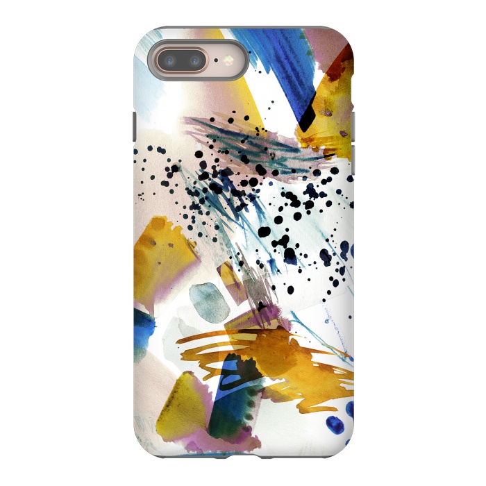 iPhone 7 plus StrongFit Colorful watercolor painting splatter by Oana 