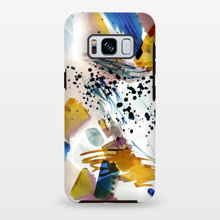Galaxy S8 plus StrongFit Colorful watercolor painting splatter by Oana 