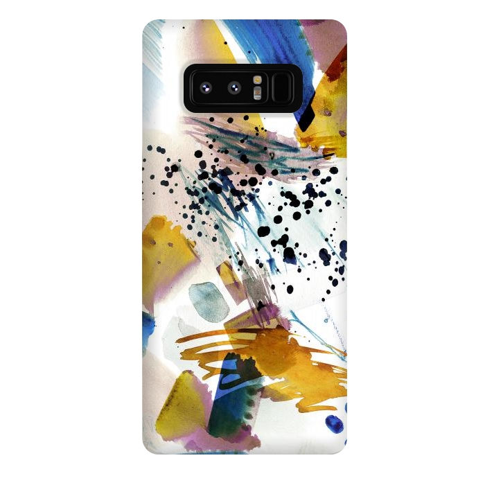 Galaxy Note 8 StrongFit Colorful watercolor painting splatter by Oana 