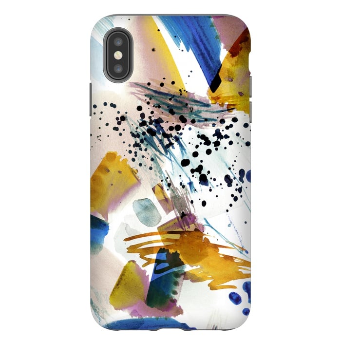 iPhone Xs Max StrongFit Colorful watercolor painting splatter by Oana 