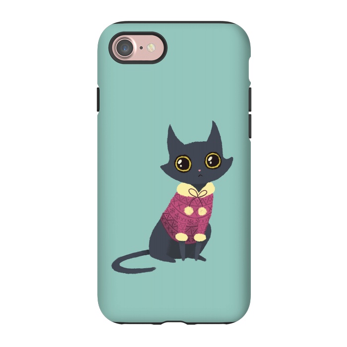iPhone 7 StrongFit Cozy cat red by Laura Nagel