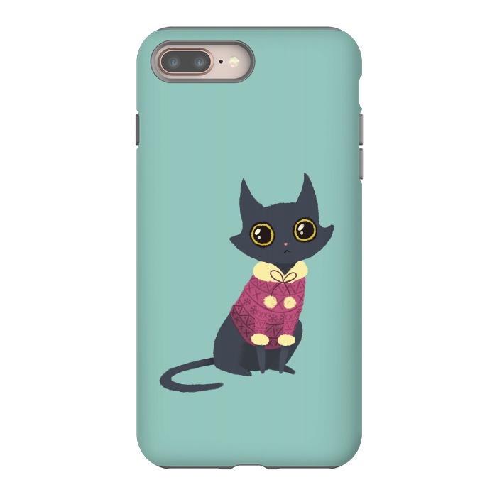 iPhone 7 plus StrongFit Cozy cat red by Laura Nagel