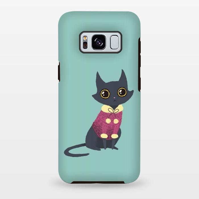 Galaxy S8 plus StrongFit Cozy cat red by Laura Nagel