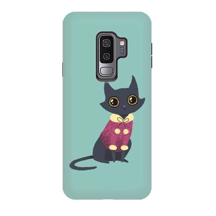 Galaxy S9 plus StrongFit Cozy cat red by Laura Nagel