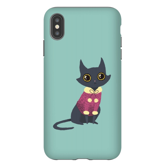iPhone Xs Max StrongFit Cozy cat red by Laura Nagel