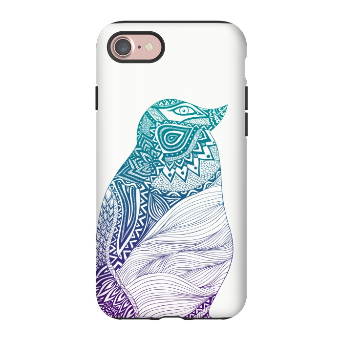 iPhone 7 StrongFit Penguin Duotone by Pom Graphic Design