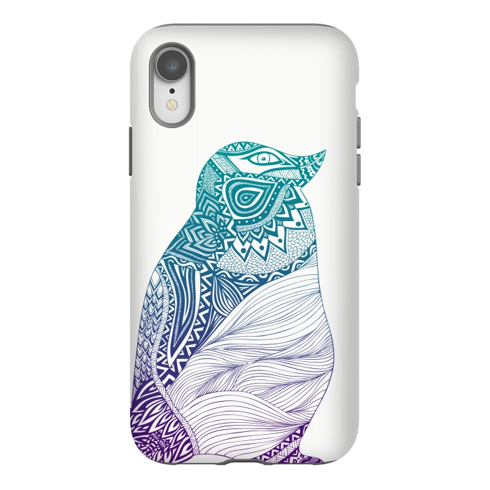 iPhone Xr StrongFit Penguin Duotone by Pom Graphic Design