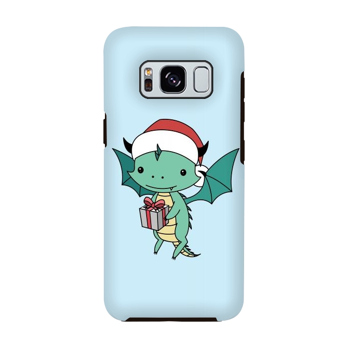 Galaxy S8 StrongFit Christmas dragon by Laura Nagel