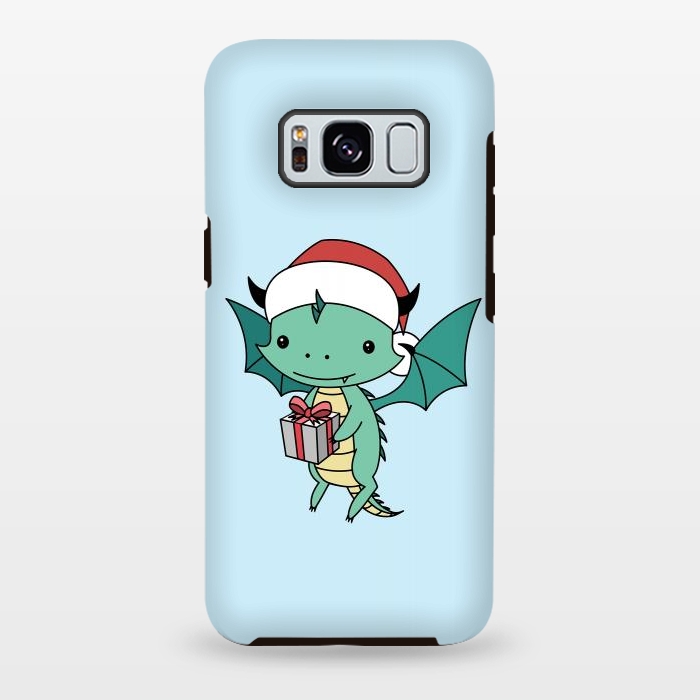 Galaxy S8 plus StrongFit Christmas dragon by Laura Nagel