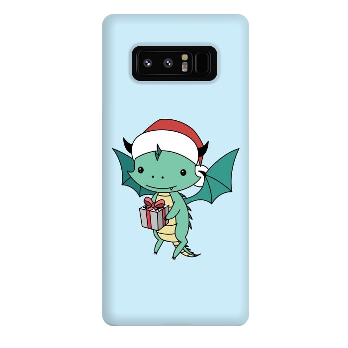 Galaxy Note 8 StrongFit Christmas dragon by Laura Nagel