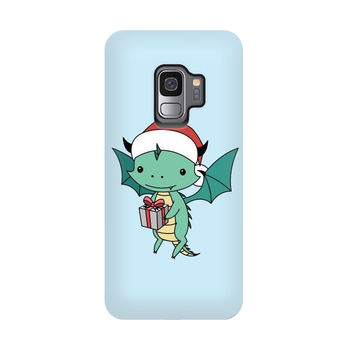 Galaxy S9 StrongFit Christmas dragon by Laura Nagel