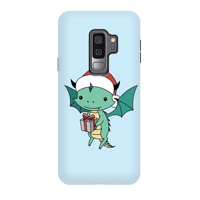 Galaxy S9 plus StrongFit Christmas dragon by Laura Nagel