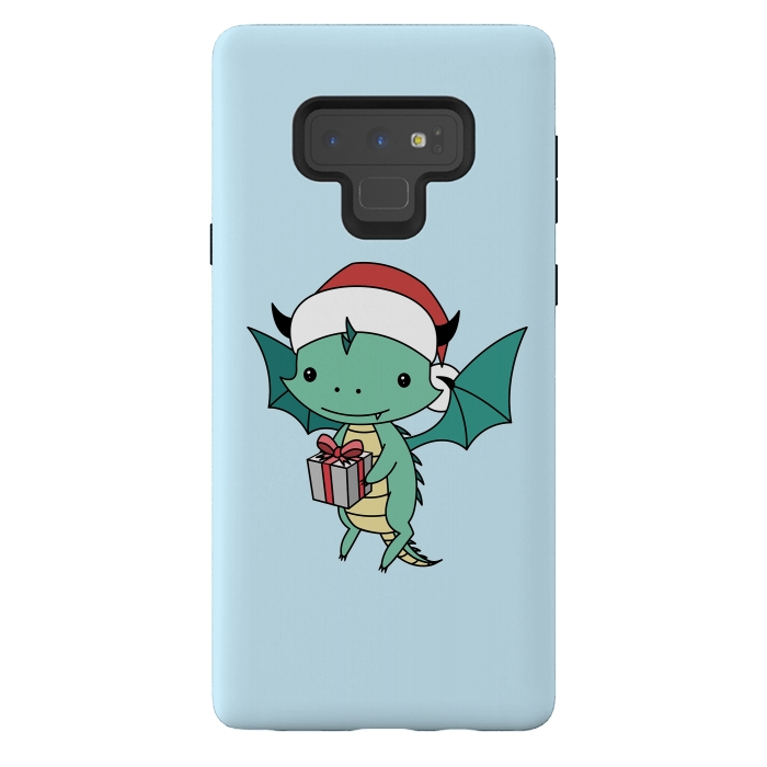 Galaxy Note 9 StrongFit Christmas dragon by Laura Nagel