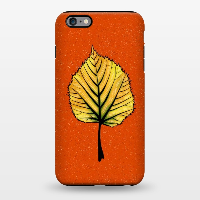 iPhone 6/6s plus StrongFit Yellow Linden Leaf On Orange | Decorative Botanical Art by Boriana Giormova