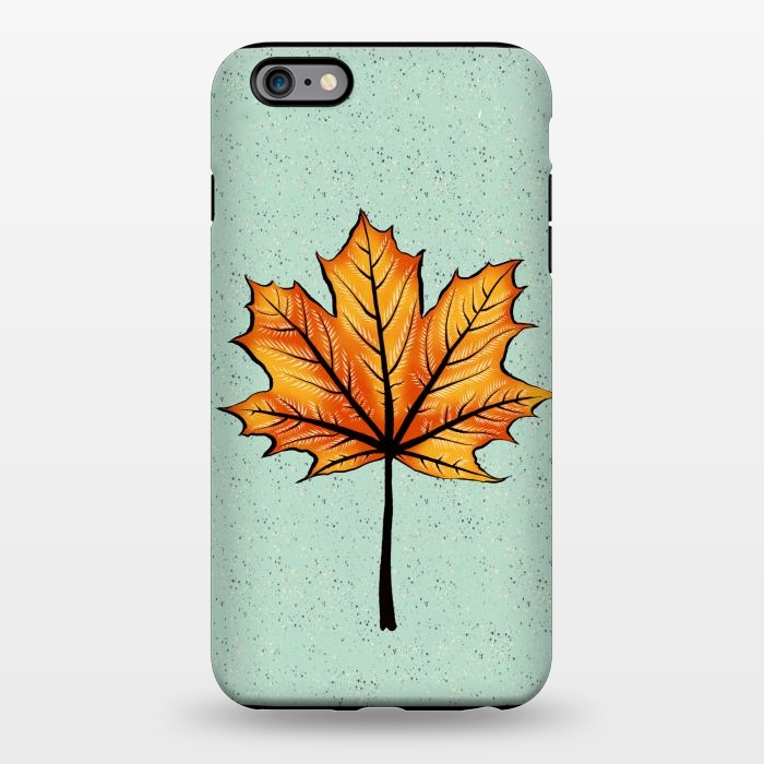 iPhone 6/6s plus StrongFit Yellow Orange Autumn Leaf On Blue | Decorative Botanical Art by Boriana Giormova