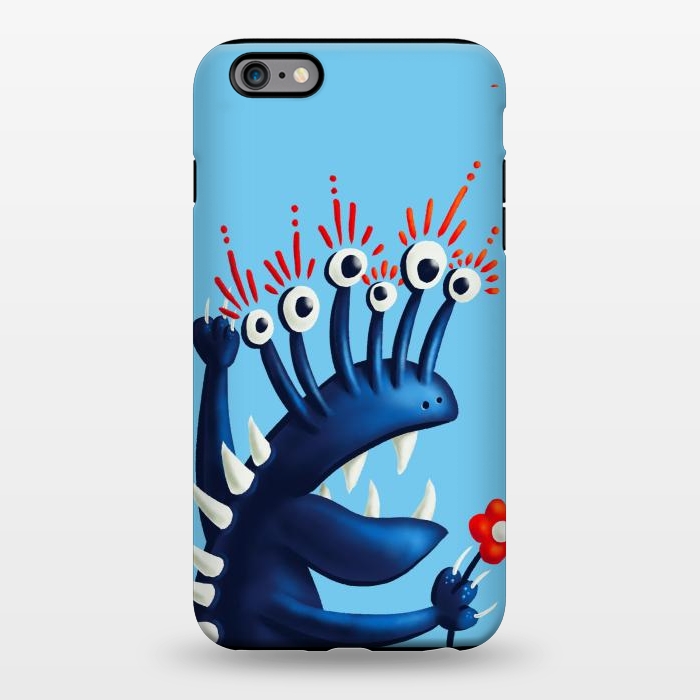 iPhone 6/6s plus StrongFit Funny Monster In Blue With Flower by Boriana Giormova