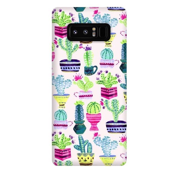 Galaxy Note 8 StrongFit Millennial Pink Cacti  by Tigatiga