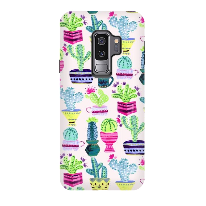 Galaxy S9 plus StrongFit Millennial Pink Cacti  by Tigatiga