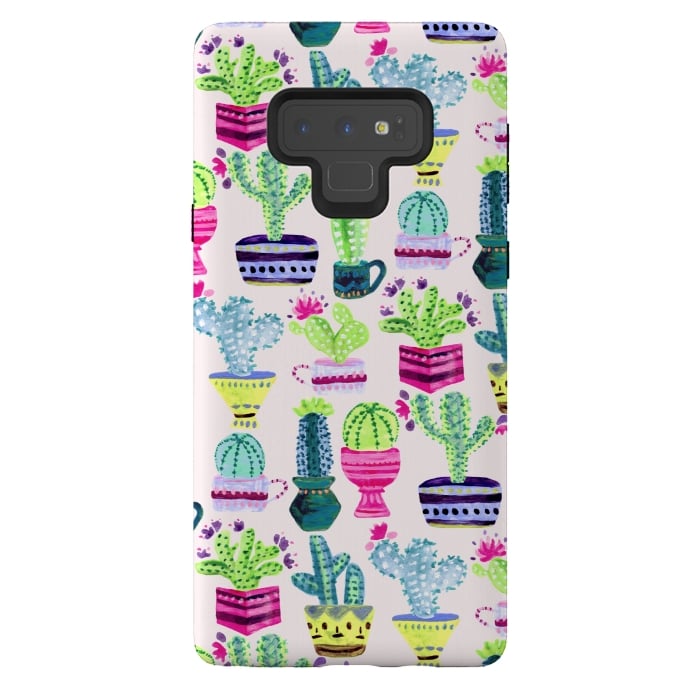Galaxy Note 9 StrongFit Millennial Pink Cacti  by Tigatiga