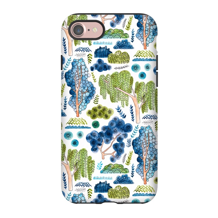 iPhone 7 StrongFit Watercolor Chinoiserie Trees  by Tigatiga