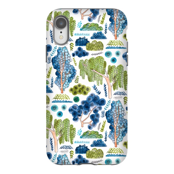 iPhone Xr StrongFit Watercolor Chinoiserie Trees  by Tigatiga