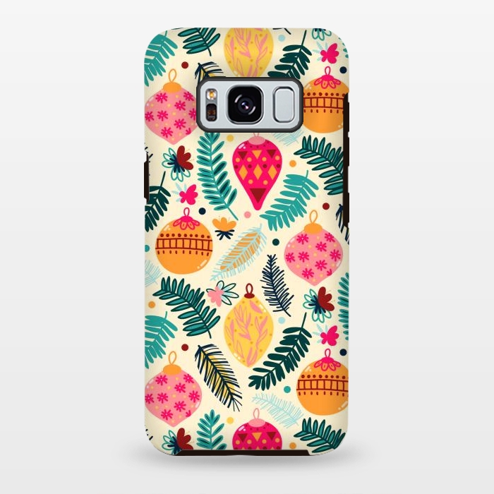 Galaxy S8 plus StrongFit Colorful Christmas - Cream  by Tigatiga