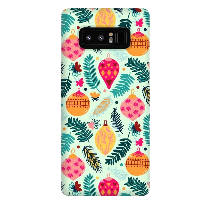 Galaxy Note 8 StrongFit Colorful Christmas - Mint  by Tigatiga