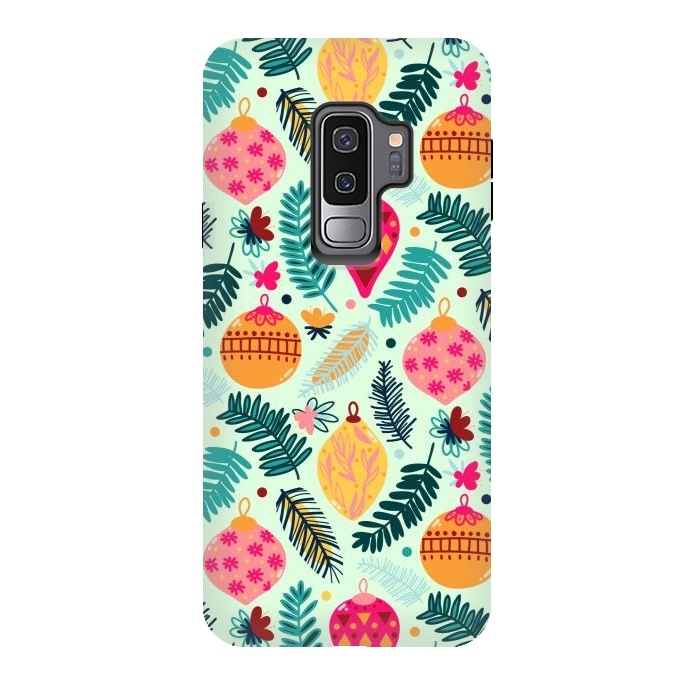 Galaxy S9 plus StrongFit Colorful Christmas - Mint  by Tigatiga