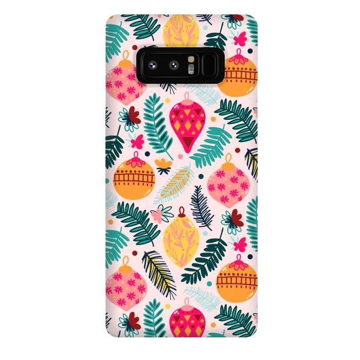 Galaxy Note 8 StrongFit Colorful Christmas - Millennial Pink  by Tigatiga