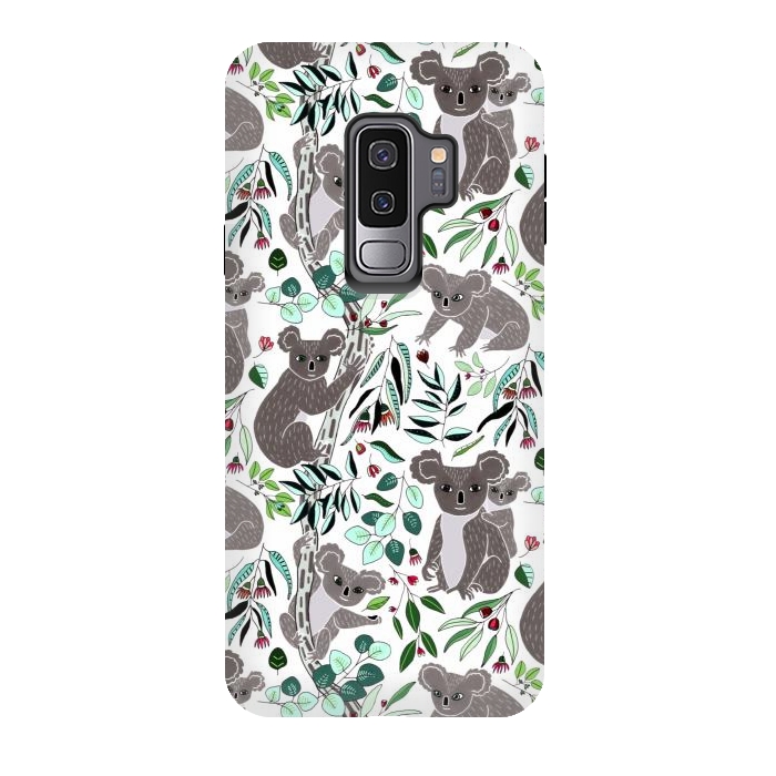 Galaxy S9 plus StrongFit Green Cute Cuddly Koalas  by Tigatiga