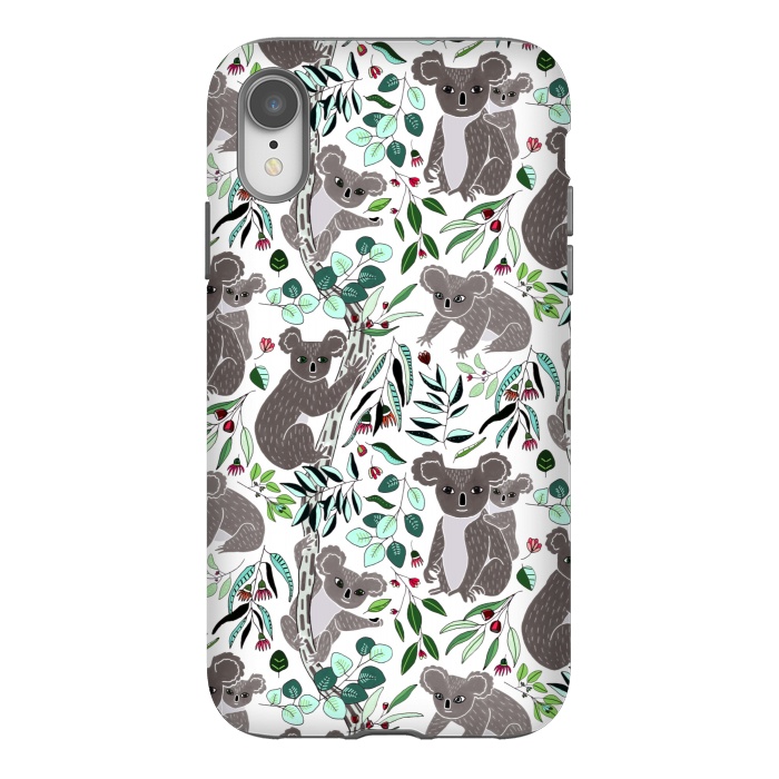iPhone Xr StrongFit Green Cute Cuddly Koalas  by Tigatiga