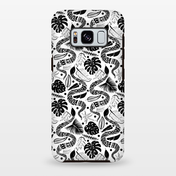Galaxy S8 plus StrongFit Tribal Black Mambas - White  by Tigatiga