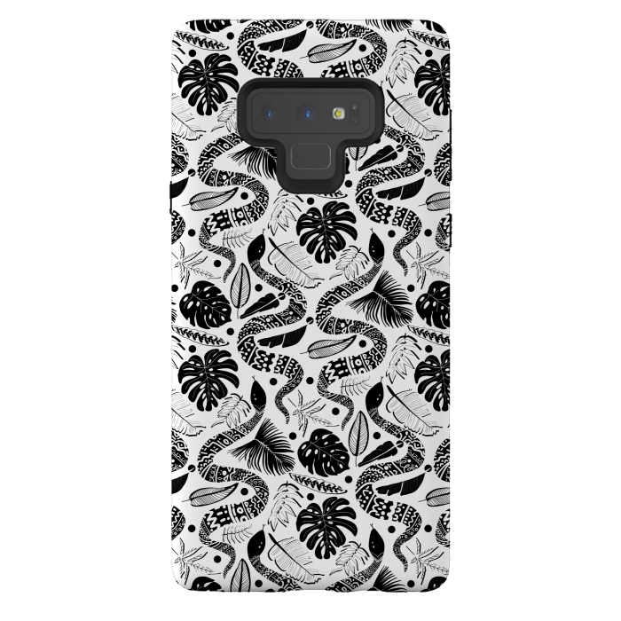 Galaxy Note 9 StrongFit Tribal Black Mambas - White  by Tigatiga