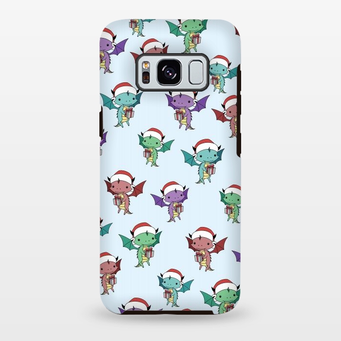 Galaxy S8 plus StrongFit xmas dragon pattern by Laura Nagel