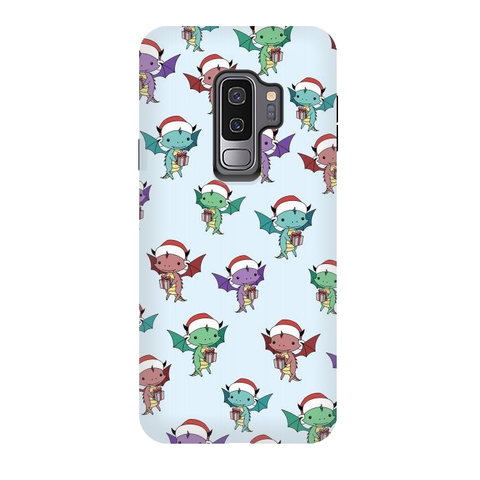 Galaxy S9 plus StrongFit xmas dragon pattern by Laura Nagel
