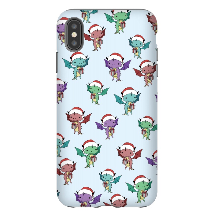 iPhone Xs Max StrongFit xmas dragon pattern by Laura Nagel