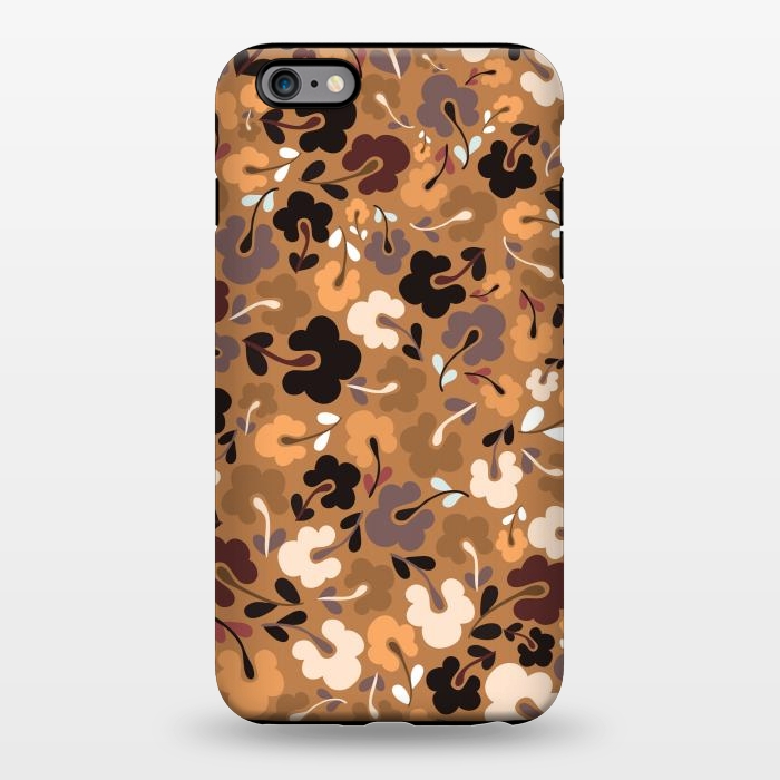 iPhone 6/6s plus StrongFit Ditsy Flowers in Mustard and Brown by Paula Ohreen