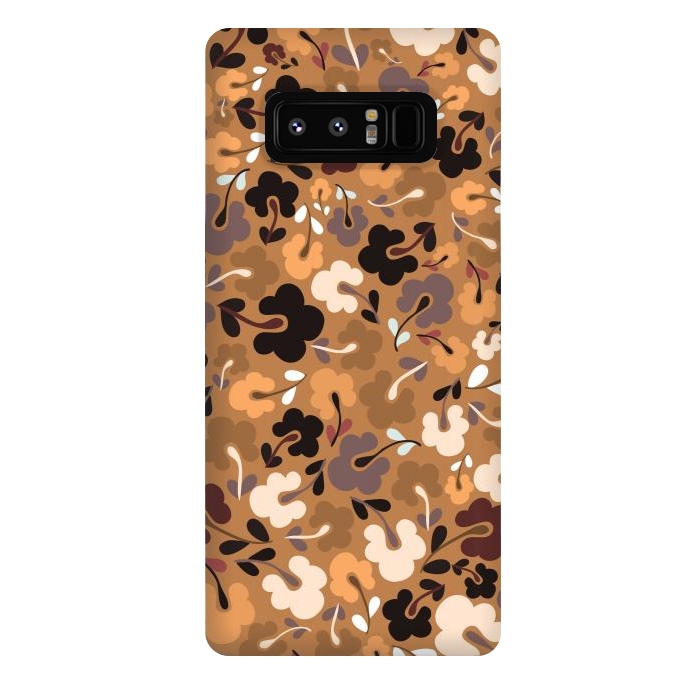 Galaxy Note 8 StrongFit Ditsy Flowers in Mustard and Brown by Paula Ohreen