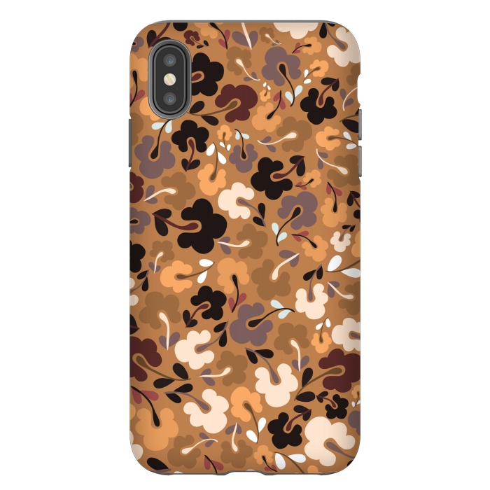 iPhone Xs Max StrongFit Ditsy Flowers in Mustard and Brown by Paula Ohreen