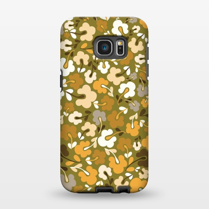 Galaxy S7 EDGE StrongFit Ditsy Flowers in Green by Paula Ohreen