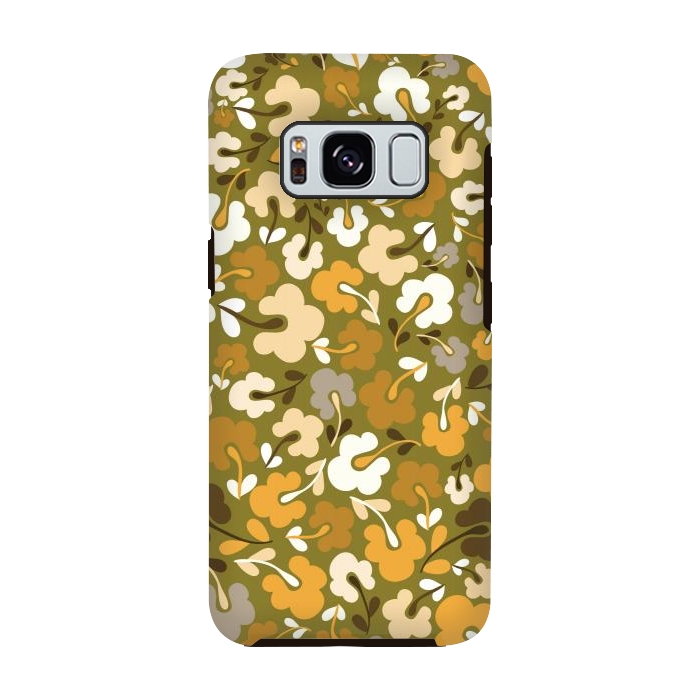 Galaxy S8 StrongFit Ditsy Flowers in Green by Paula Ohreen