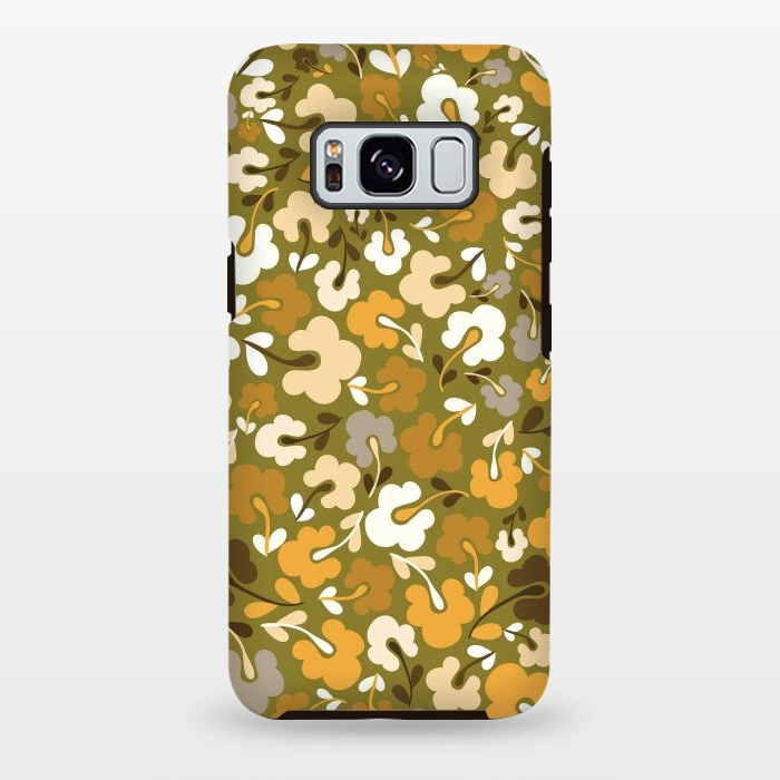 Galaxy S8 plus StrongFit Ditsy Flowers in Green by Paula Ohreen