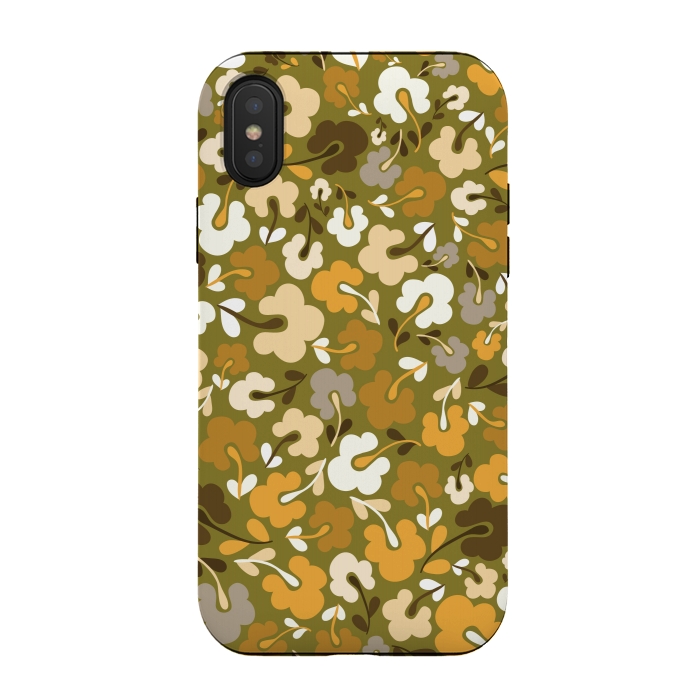 iPhone Xs / X StrongFit Ditsy Flowers in Green by Paula Ohreen