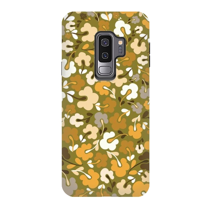 Galaxy S9 plus StrongFit Ditsy Flowers in Green by Paula Ohreen