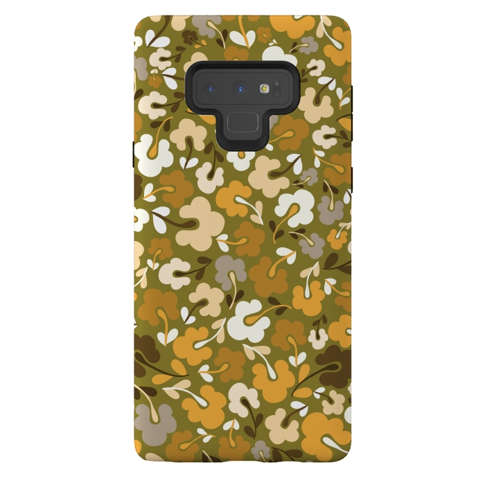 Galaxy Note 9 StrongFit Ditsy Flowers in Green by Paula Ohreen