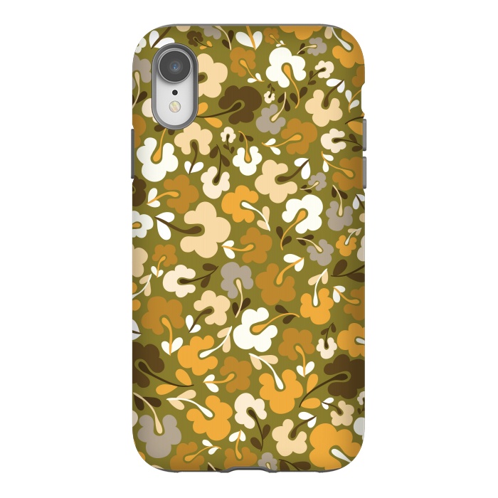 iPhone Xr StrongFit Ditsy Flowers in Green by Paula Ohreen